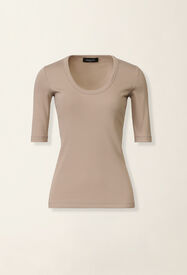Fabiana Filippi T-shirt in jersey di cotone a costina, moka meringa Moka meringa JED216F603L8960000