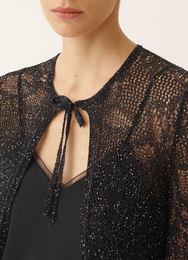 Fabiana Filippi Long cardigan en micro-paillettes bleu nuit BLEU NUIT MAD276F507D8640000