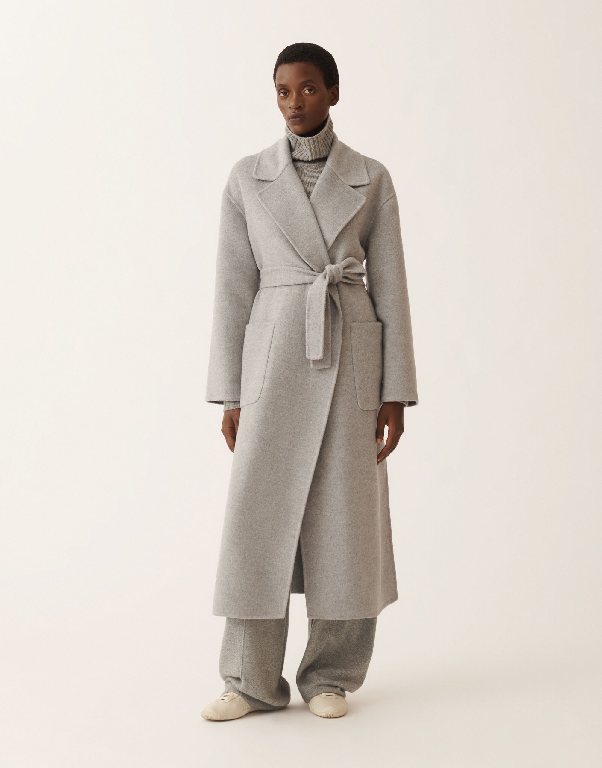 Fabiana Filippi Double-faced wool and cashmere coat, rock Grey CTD225F680L6390000