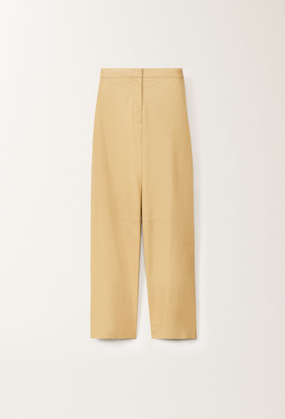 Fabiana Filippi Norcia lightweight nappa leather trousers, gold YELLOW PLD265F331D7510000