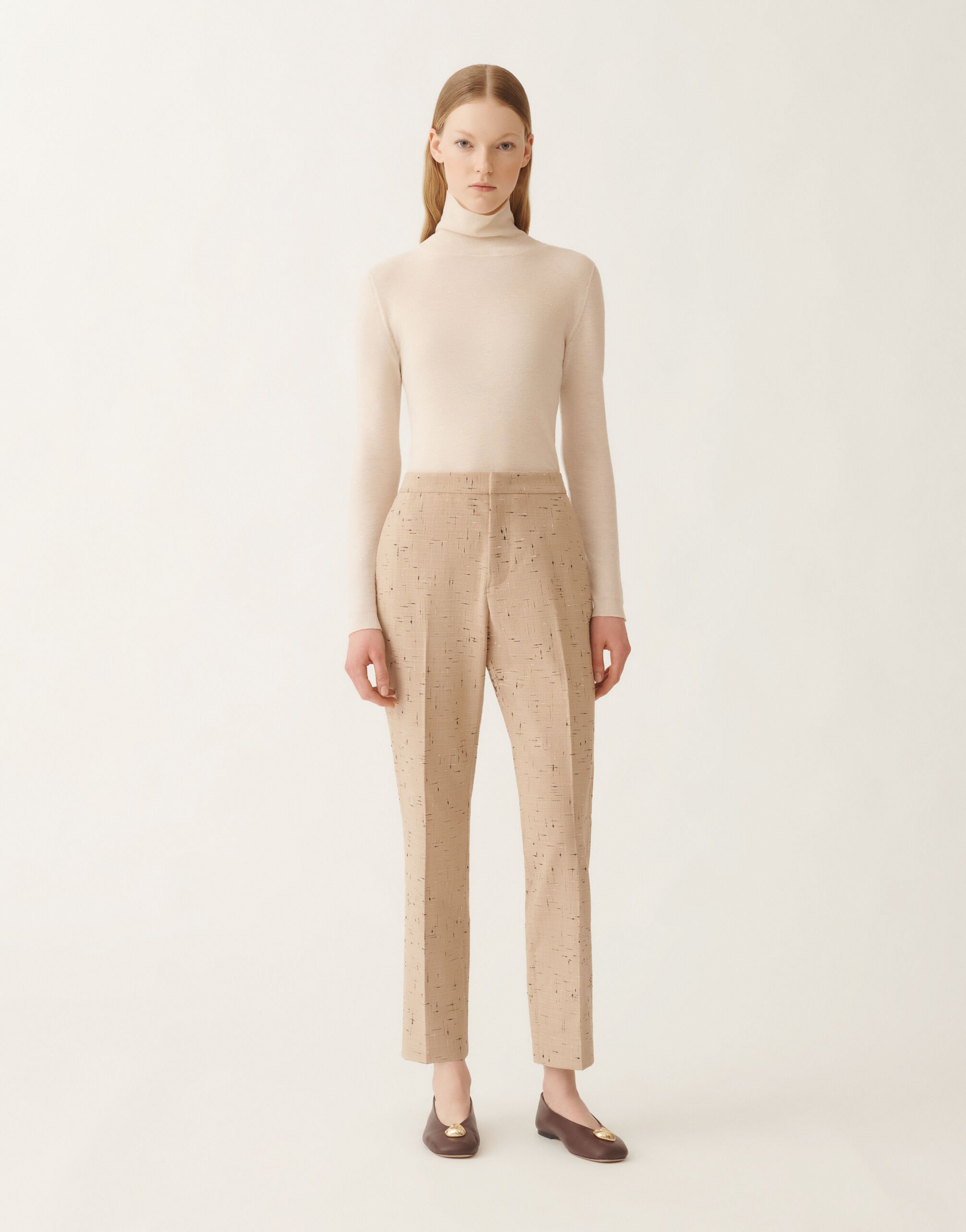 Fabiana Filippi Montefalco buttoned tailoring trousers, maple BEIGE PAD215F326D8920000