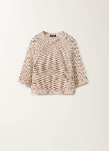 Fabiana Filippi Cape en mesh de coton, blanc et grège BLANC/GRIGE MAD275F117L3830000