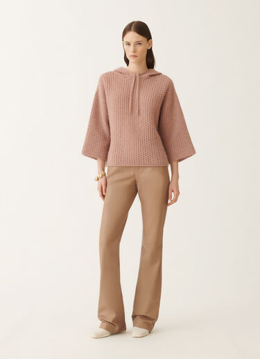 Fabiana Filippi Platinum mohair hoodie, smoke pink PINK MAD215F076L5510000