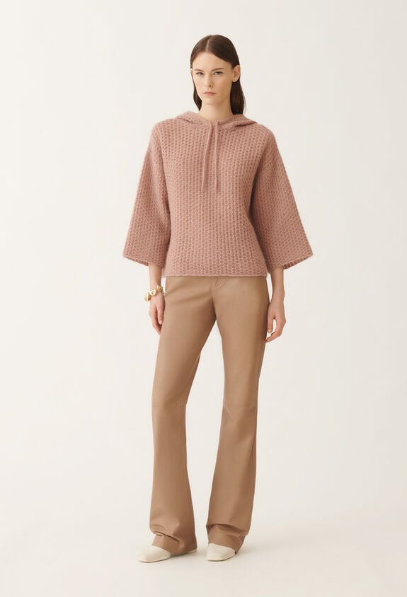 Fabiana Filippi Platinum mohair hoodie, smoke pink PINK MAD215F076L5510000