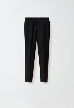 Fabiana Filippi JOGGING FIT TROUSERS WITH BRILLIANT DETAIL ON ONSEAM POCKETS BLACK PAD265F326D4320000