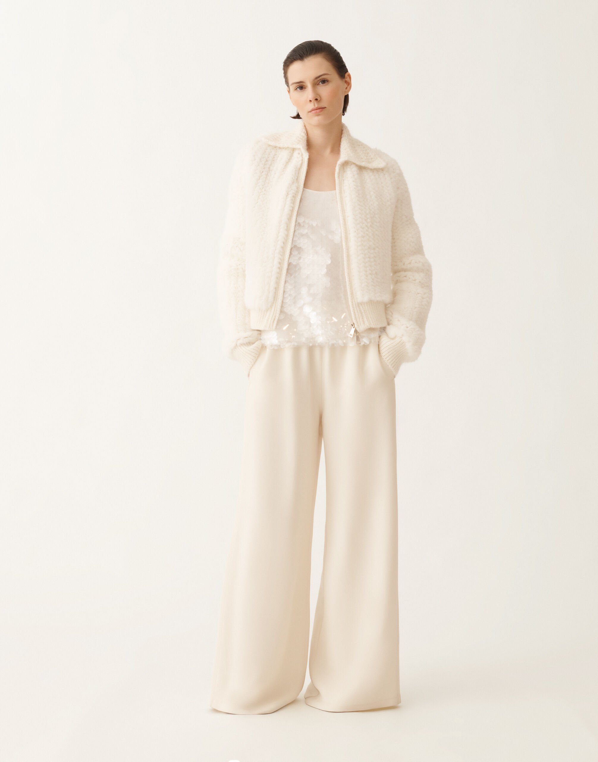 Mink cardigan, white for Women | Fabiana Filippi®