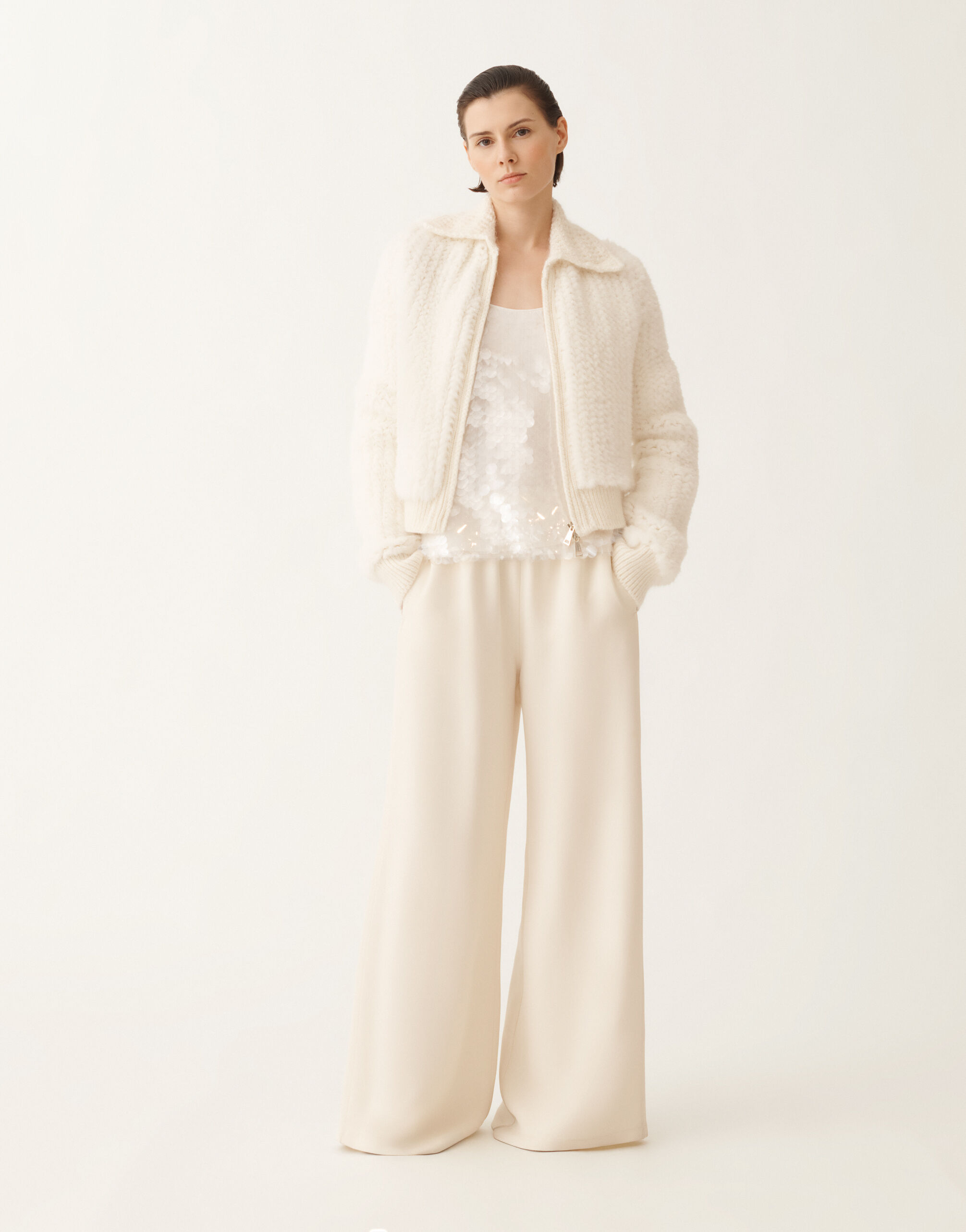 Fabiana Filippi Mink cardigan, white White PLD225F277L6460000