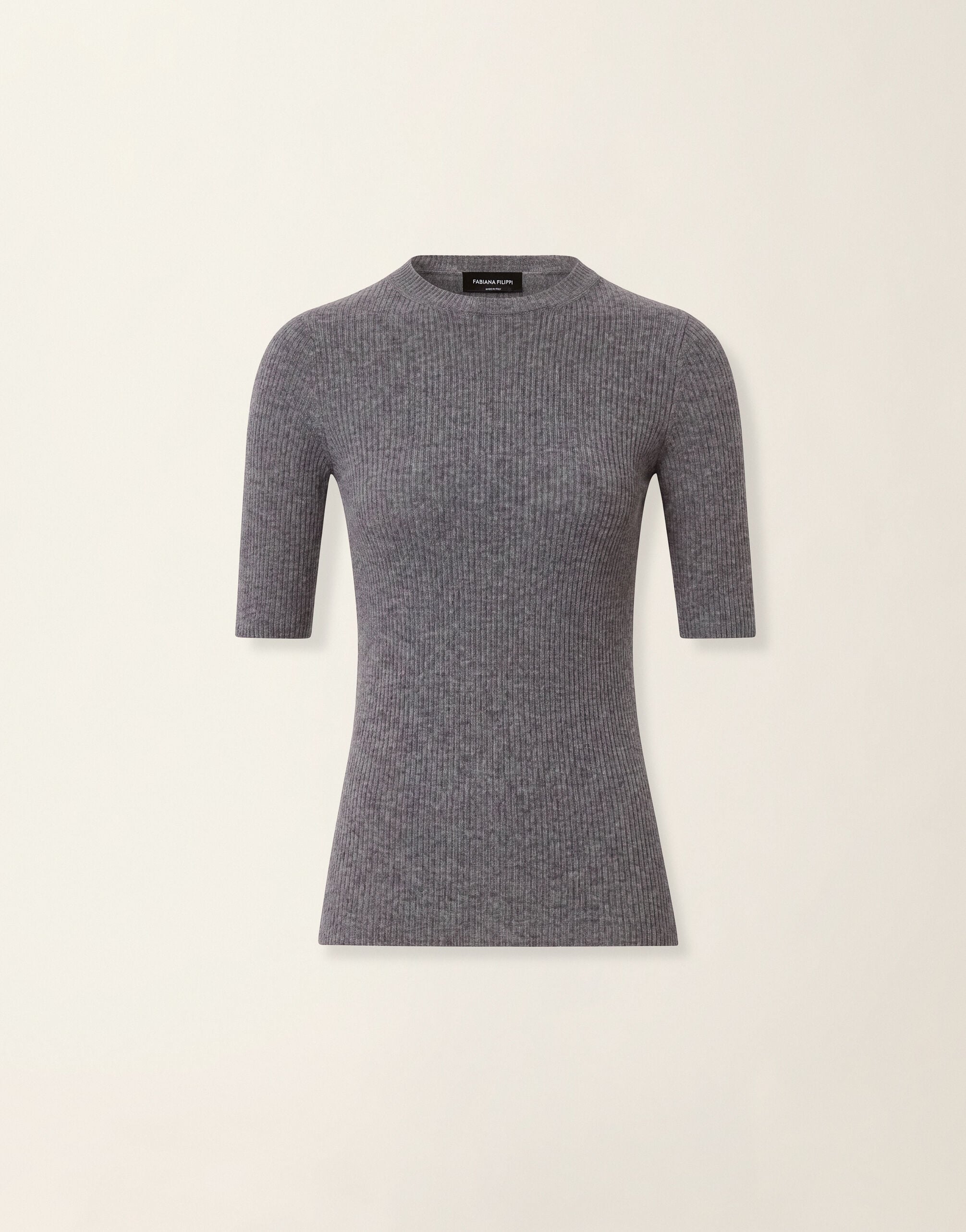 Platinum-Pullover mit Rundhalsausschnitt, Anthrazit Fabiana Filippi Platinum-Pullover mit Rundhalsausschnitt, Anthrazit Anthrazit MAD216F022D2300000