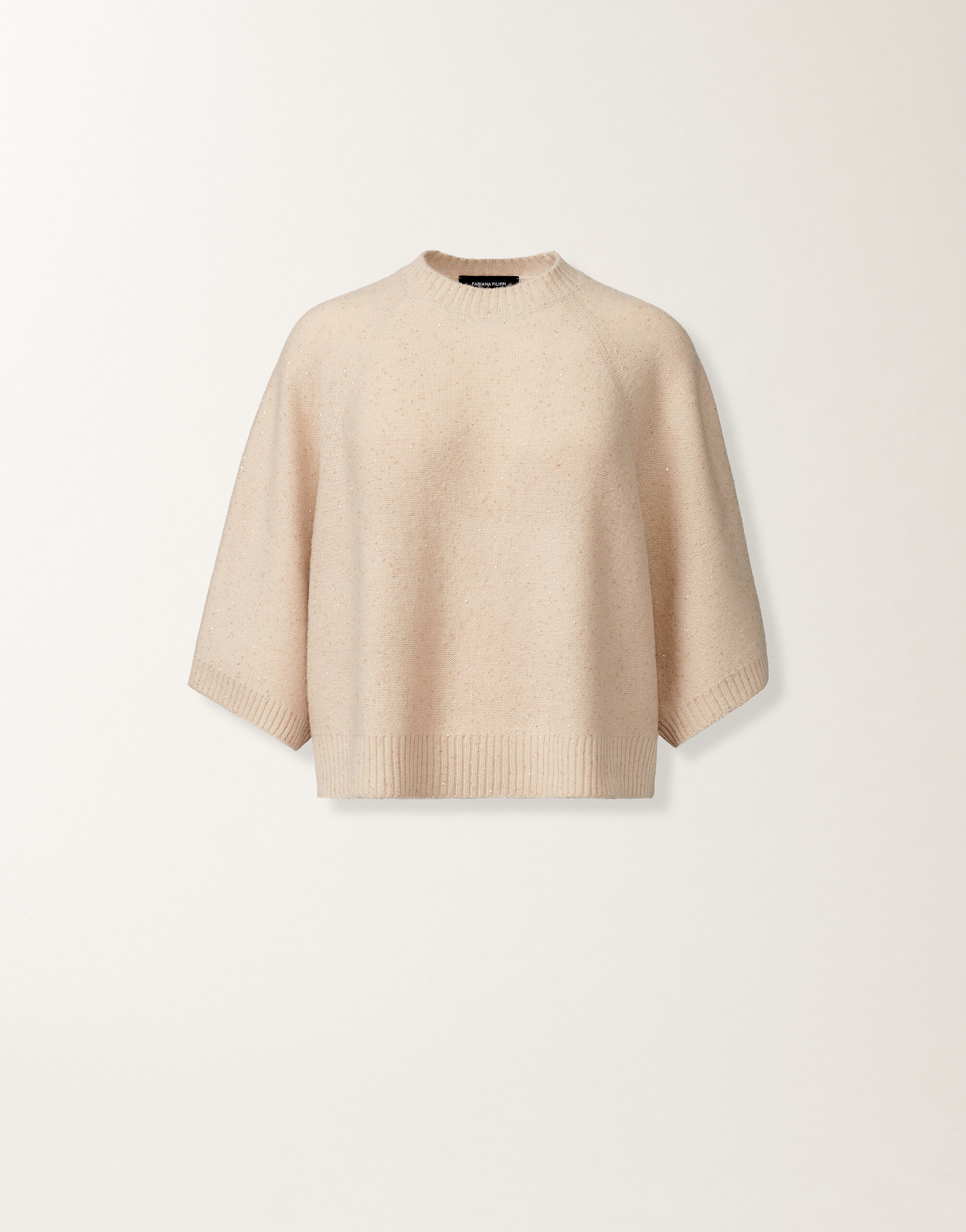 レディースWool and silk cape with sequins, rope ニットウェア
