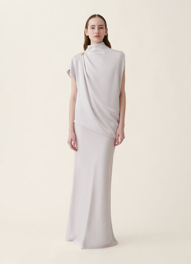 Top aus glänzendem Enver-Satin, steinfarben Fabiana Filippi Top aus glänzendem Enver-Satin, steinfarben Steinfarben TPD216F258D9820000