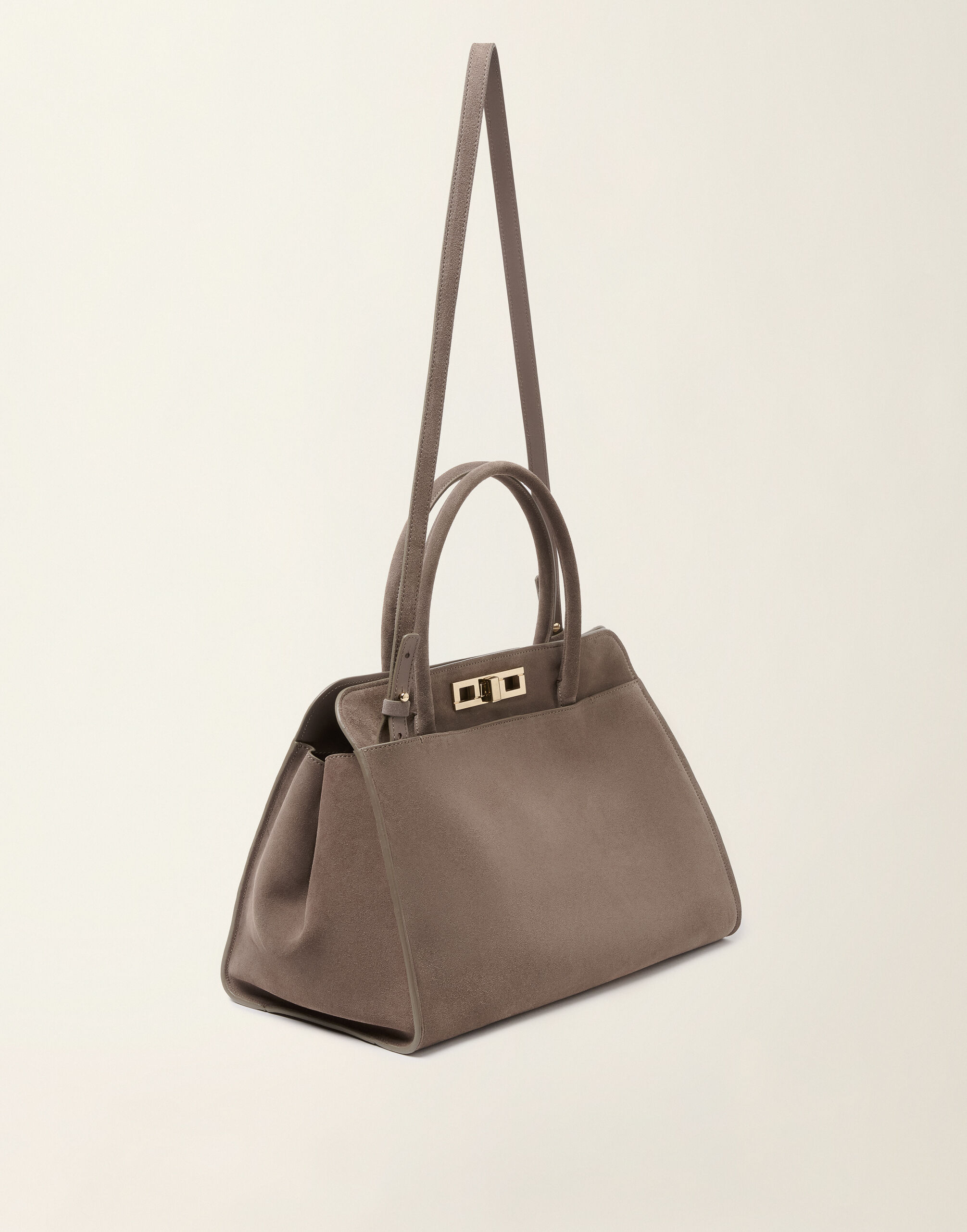 Fabiana Filippi Grand sac à main en daim, moka meringue Moka meringue BGD216A851M5000000