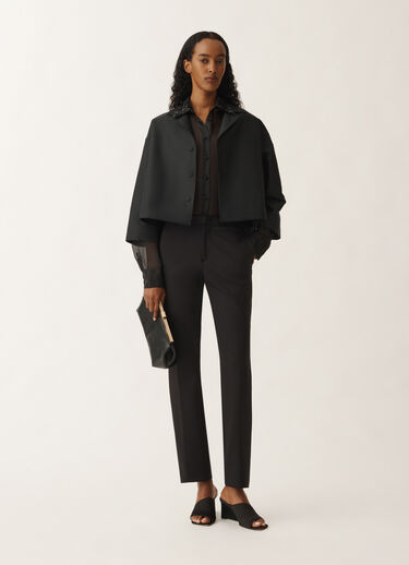 Fabiana Filippi Long organza shirt with sequin embroidery, black BLACK CAD265F233L1850000