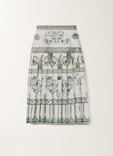 Fabiana Filippi Jupe en sergé de soie à imprimé picta, blanc, vert d’eau et bleu pétrole BLANC/TURQUOISE/VERT EAU GND275F843D8600000