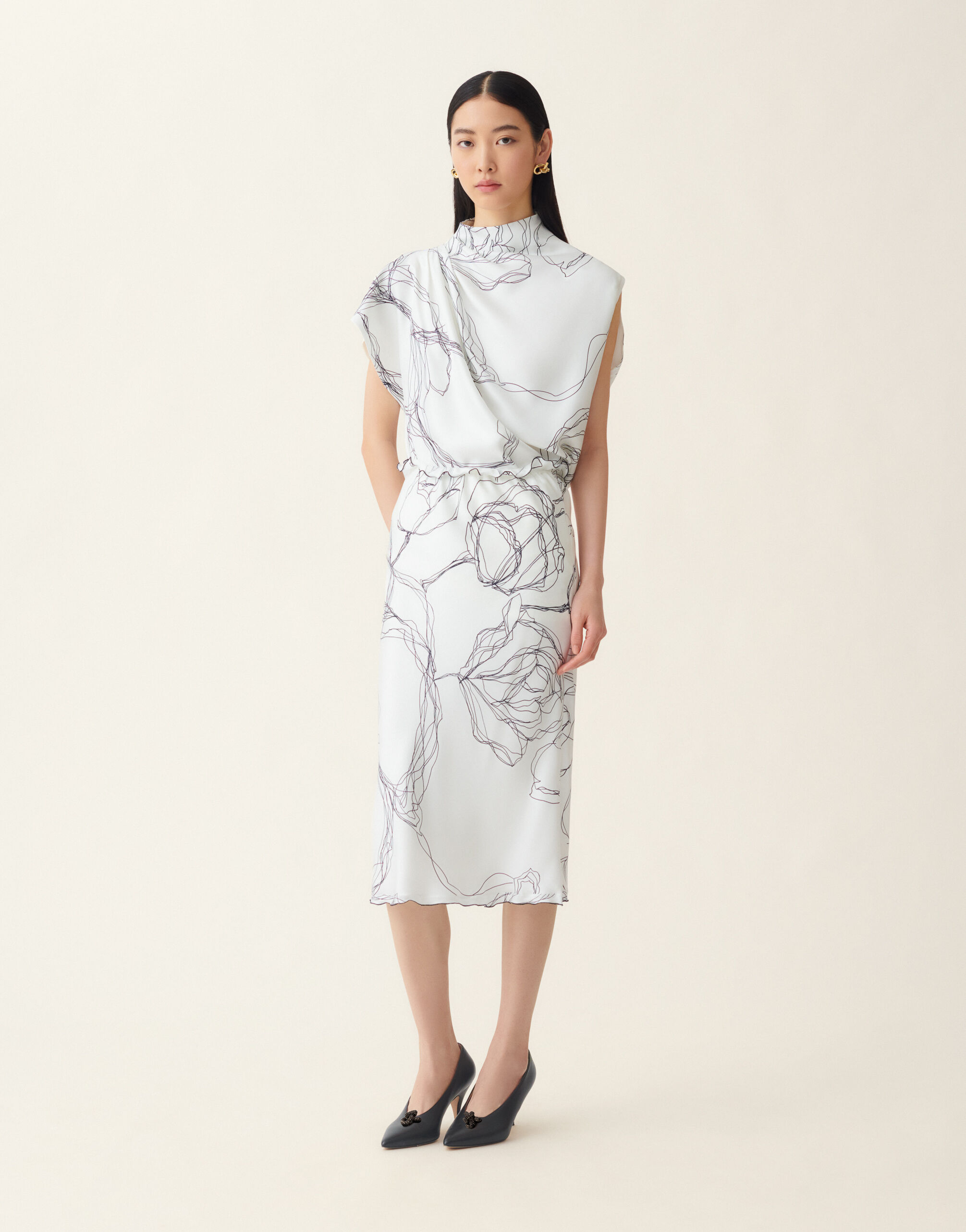 Fabiana Filippi Jupe en twill de soie, blanc Blanc GND216F354M3070000