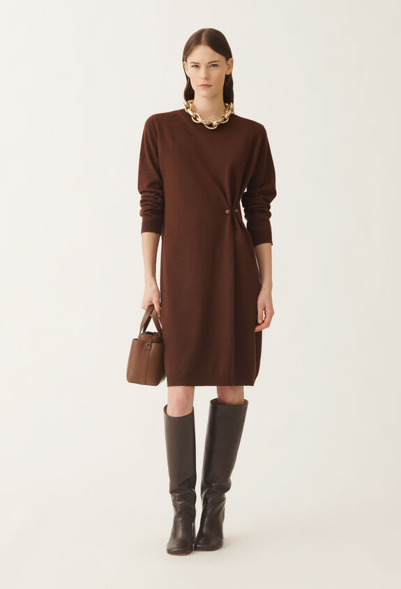 Fabiana Filippi Platinum dress, ebony BROWN ABD215F141L5170000
