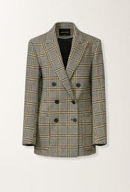 Fabiana Filippi Double-breasted check jersey jacket, gray Gray GCD226F179M4050000