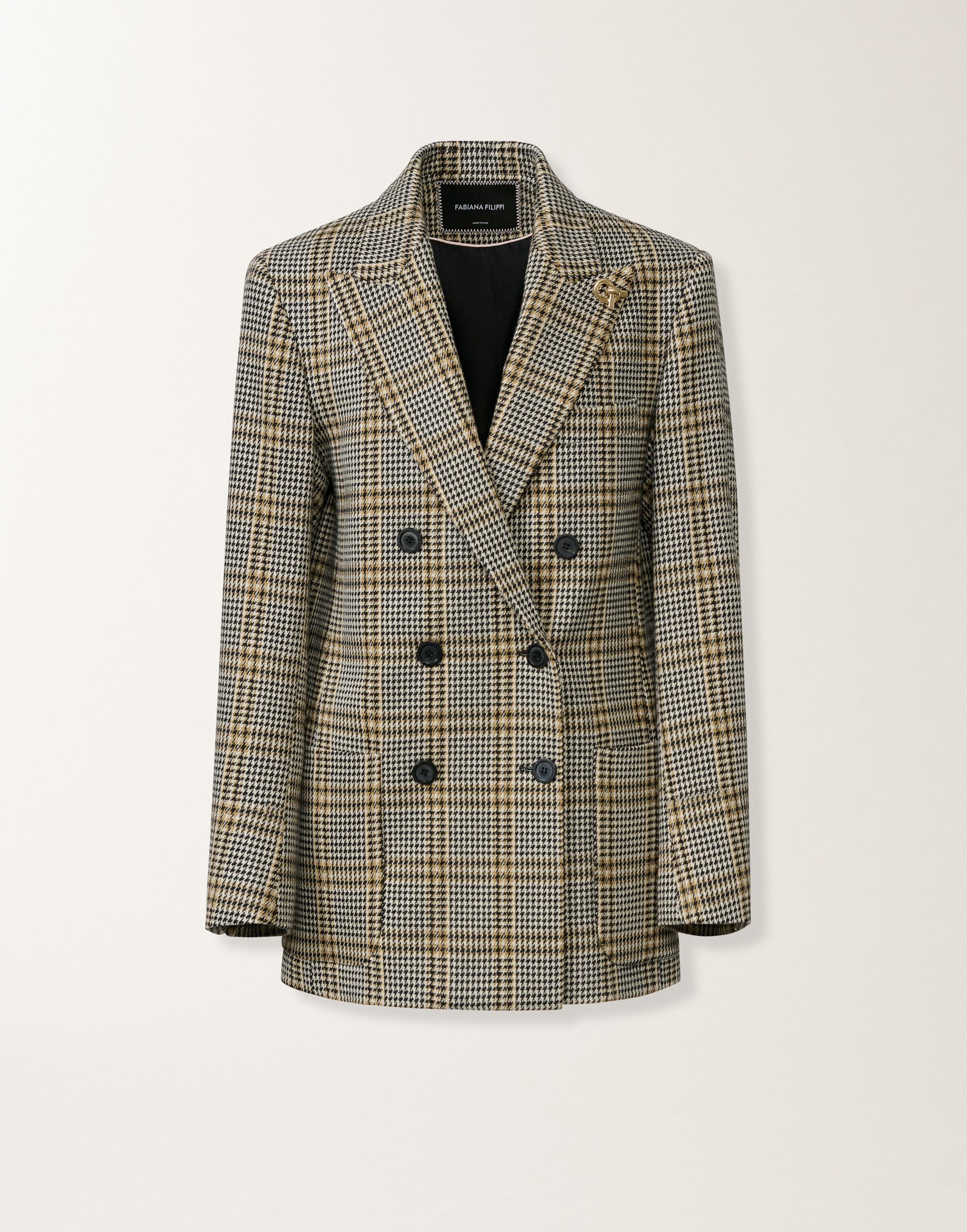 Fabiana Filippi Double-breasted check jersey jacket, gray Gray GCD226F179M4050000