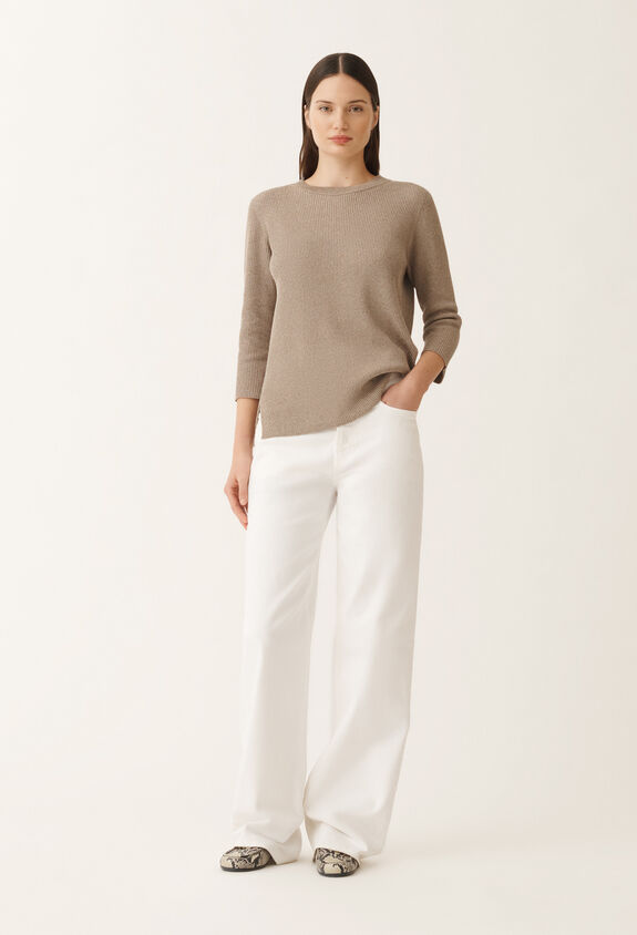 Fabiana Filippi Organic cotton and lurex sweater, clay CLAY MAD275F494L4520000