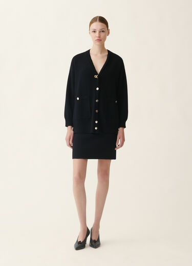 Cardigan en laine mérinos, bleu nuit Fabiana Filippi Cardigan en laine mérinos, bleu nuit Bleu nuit MAD216F063D4620000