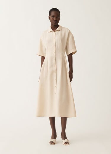 Fabiana Filippi Hemdblusenkleid aus Leinen und Viskose, sand hell SAND ABDC02F101H5470000