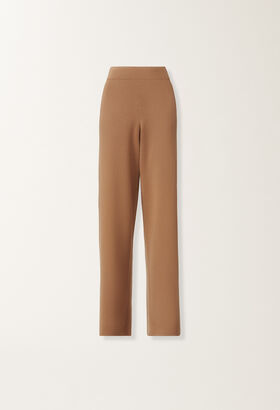 Fabiana Filippi Merino wool trousers, wicker BROWN PAD215F335D4620000