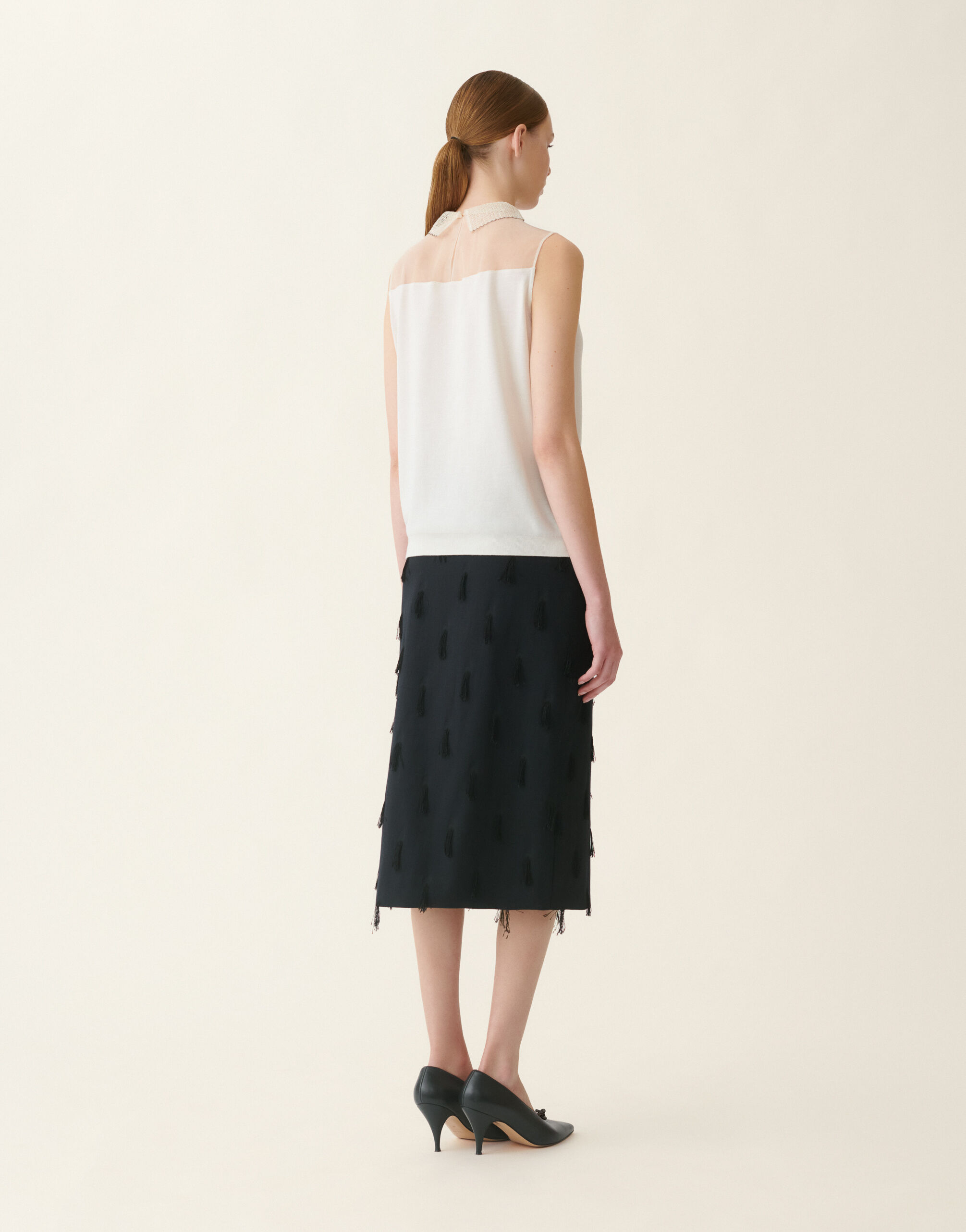Pull sans manches en cachemire et soie, raphia Fabiana Filippi Pull sans manches en cachemire et soie, raphia Raphia MAD216F008M3190000