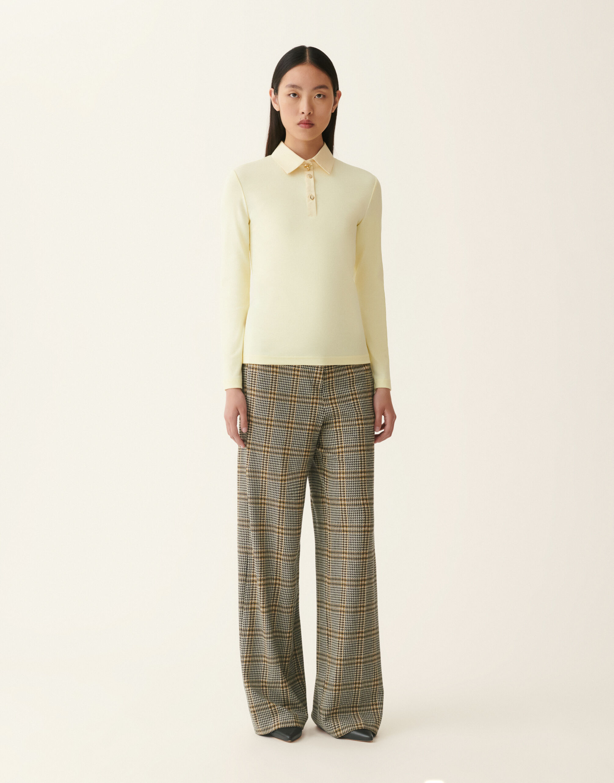 Ribbed cotton jersey long-sleeved T-shirt, vanilla yellow Fabiana Filippi Ribbed cotton jersey long-sleeved T-shirt, vanilla yellow Vanilla yellow JED226F552M4560000