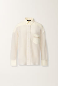 Fabiana Filippi Camicia in cotone organico con viscosa brillante, burro BURRO MAD276F043M1560000