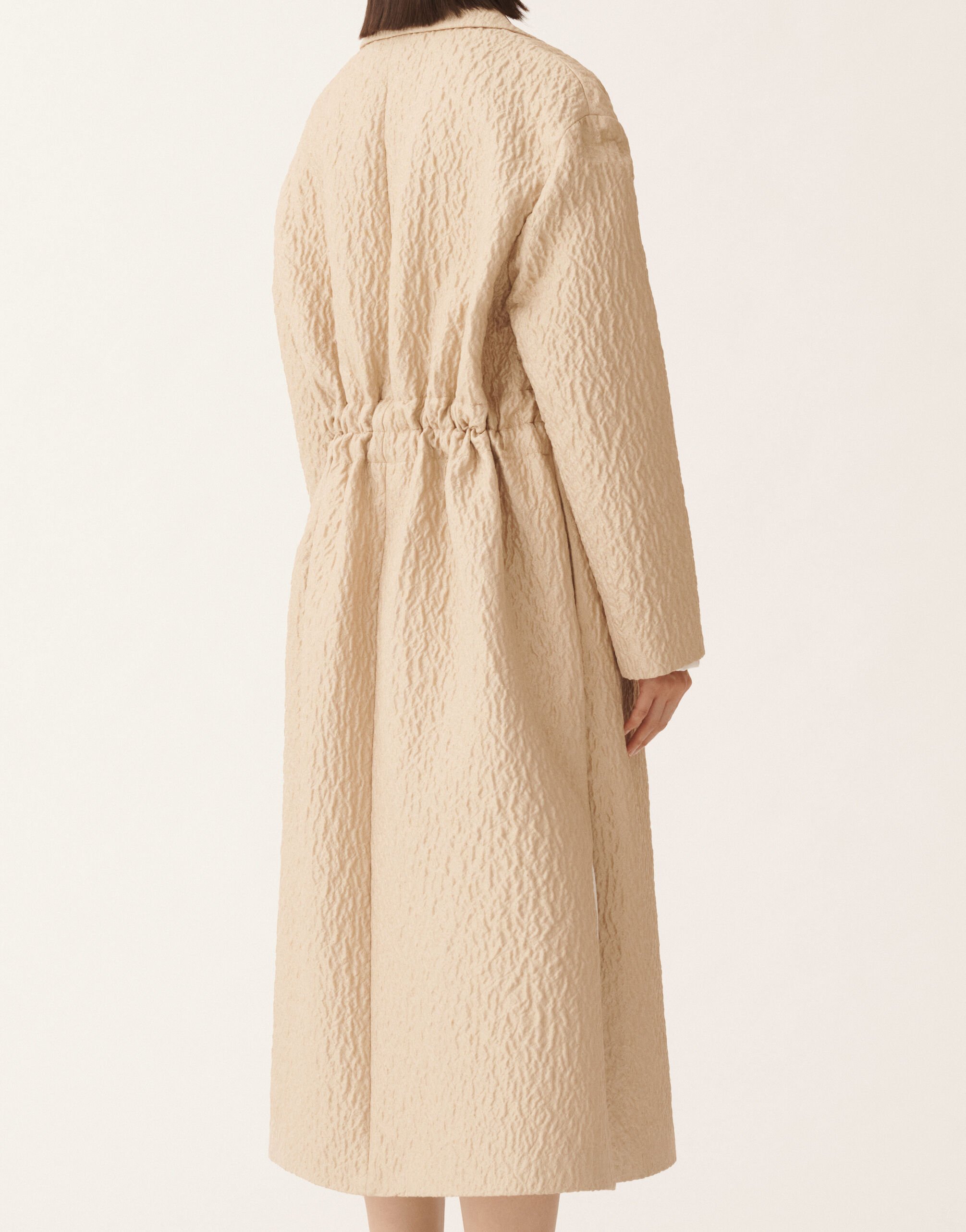 Fabiana Filippi Embossed jacquard coat, cord Beige CTD225F715D9270000