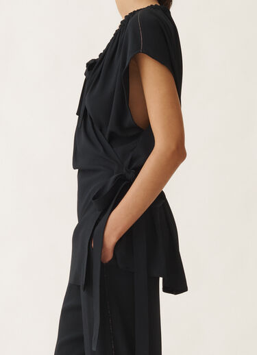 Fabiana Filippi Stretch sablé top, midnight blue BLUE TPD275F617L2350000