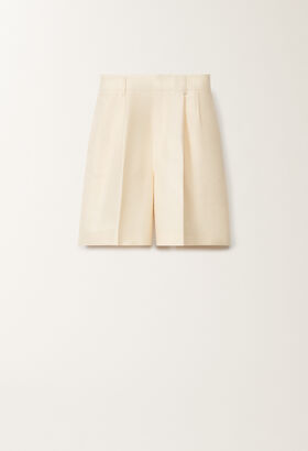 Fabiana Filippi Cotton and silk mikado bermuda shorts, vanilla BLACK PAD265F326D4320000