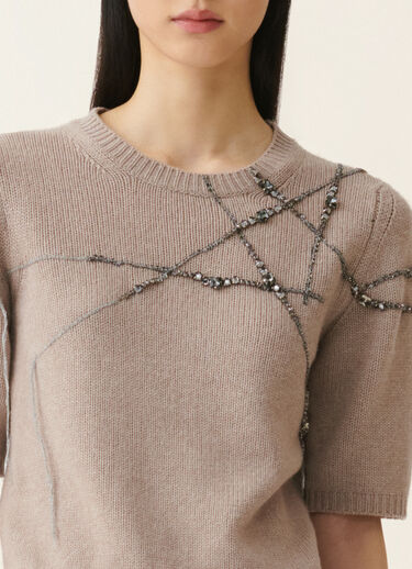 Maglia in cashmere garza, moka meringa Fabiana Filippi Maglia in cashmere garza, moka meringa Moka meringa MAD216F490M2870000