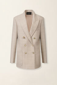 Fabiana Filippi Blazer doppiopetto in mouliné, moka meringa Moka meringa GCD216F179D9830000