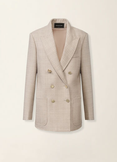 Blazer doppiopetto in mouliné, moka meringa Fabiana Filippi Blazer doppiopetto in mouliné, moka meringa Moka meringa GCD216F179D9830000