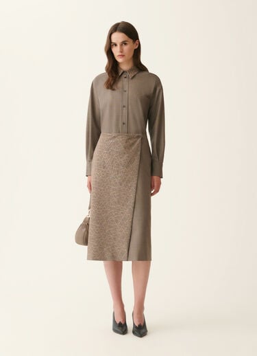 Fabiana Filippi Boyfriend shirt in bi-stretch fresco wool, falcon Falcon CAD226F416M4140000