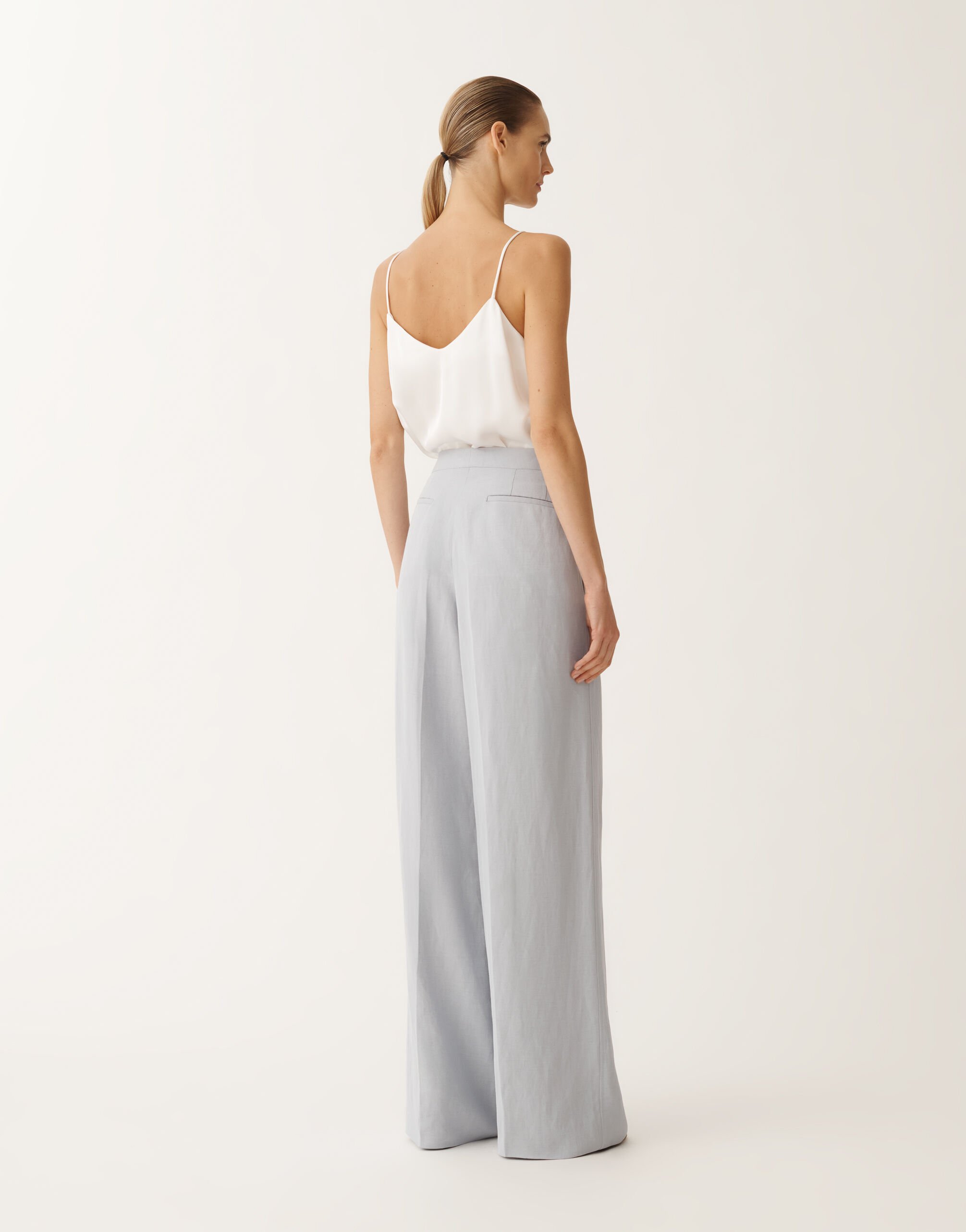 Fabiana Filippi Linen and viscose trousers, mauve LAVENDER PAD275F307D5440000