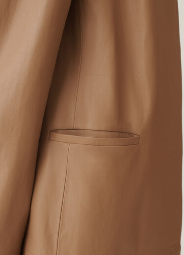 Fabiana Filippi Long nappa leather jacket, wicker BROWN PLD215F272D8960000