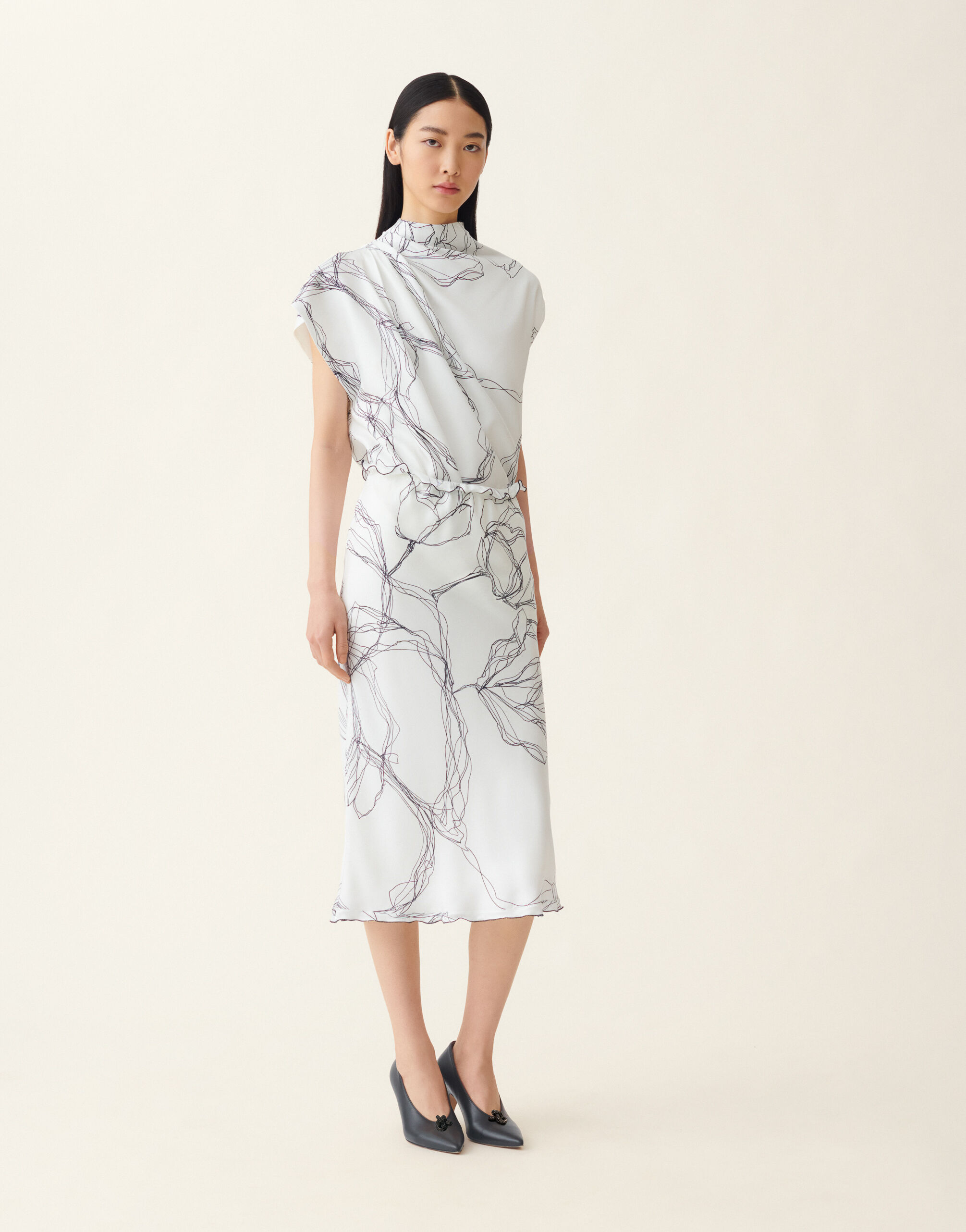 Fabiana Filippi Jupe en twill de soie, blanc Blanc GND216F354M3070000
