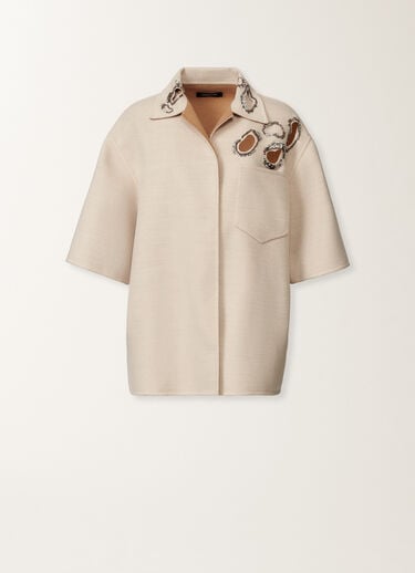 Fabiana Filippi Double wool shirt jacket, rope and wicker BEIGE CTD215F306L5530000