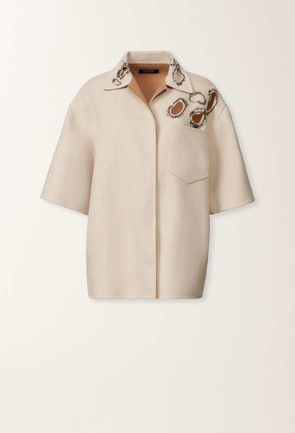 Fabiana Filippi Double wool shirt jacket, rope and wicker BEIGE CTD215F306L5530000