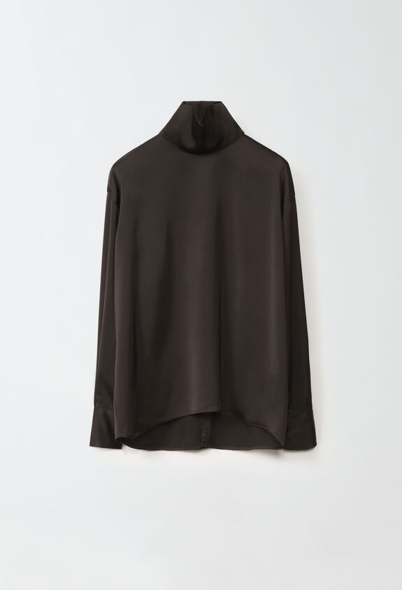 Fabiana Filippi Viscose satin shirt, brown BROWN CAD224F267D6230000