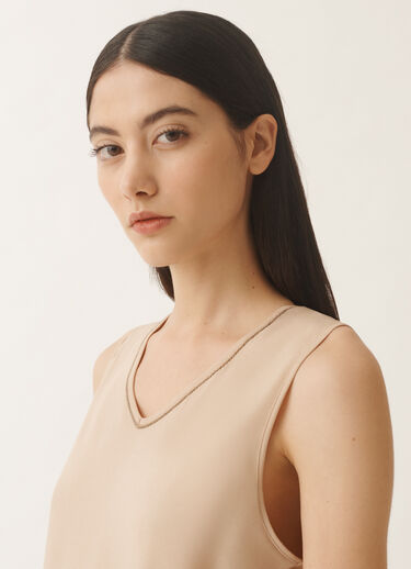 Fabiana Filippi Stretch sablé top, sand SAND TPD265F773L2350000