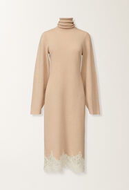 Fabiana Filippi Kleid aus Platinum mit Makramee-Spitze, seilbraun Beige ABD215F148L5190000