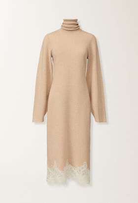 Fabiana Filippi Platinum dress with macramé lace, rope BEIGE ABD215F148L5190000
