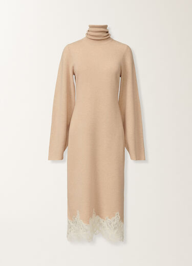 Fabiana Filippi Kleid aus Platinum mit Makramee-Spitze, seilbraun Beige ABD215F148L5190000
