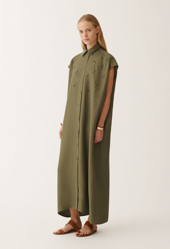 Fabiana Filippi Linen and viscose shirt dress, grass GREEN ABD275F655L3720000