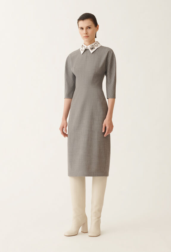 Fabiana Filippi Cool wool dress, melange rock GREY ABD215F192L5560000