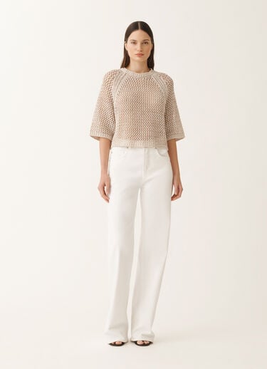 Fabiana Filippi Cape en mesh de coton, blanc et grège BLANC/GRIGE MAD275F117L3830000