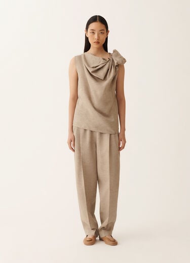 Top de lino en topo Fabiana Filippi Top de lino en topo GRIS PALOMA TPD276F737D8350000