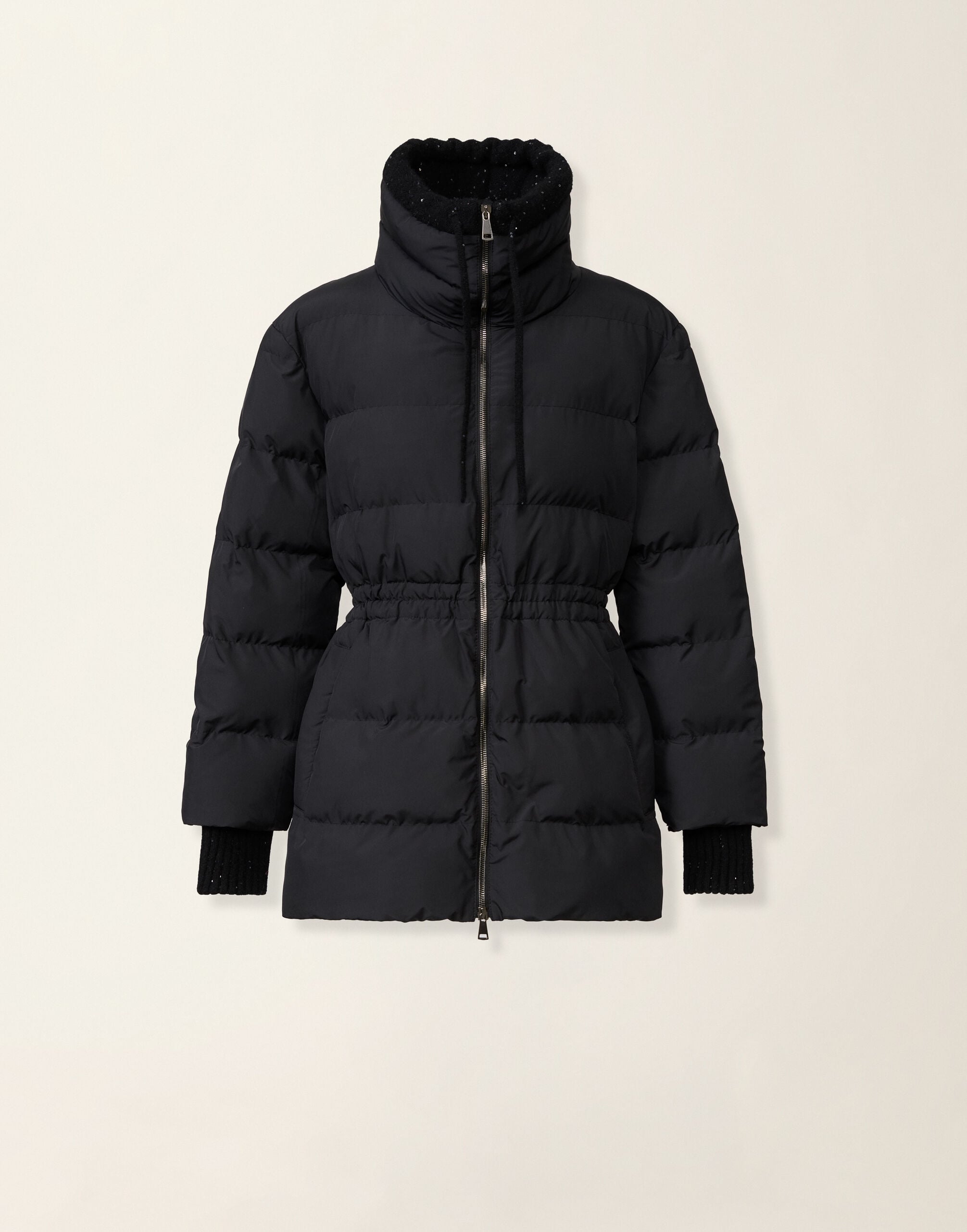 Midi ultralight technical down coat, black Fabiana Filippi Midi ultralight technical down coat, black Black CTD226F658M3960000